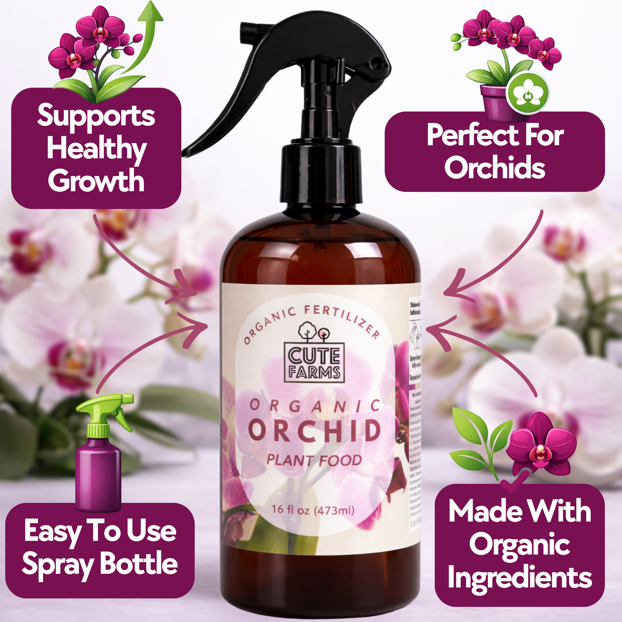 plant fertilizer for orchids Organic Orchid Plant Food 16oz – Nourish Your Orchids for Vibrant Blooms
